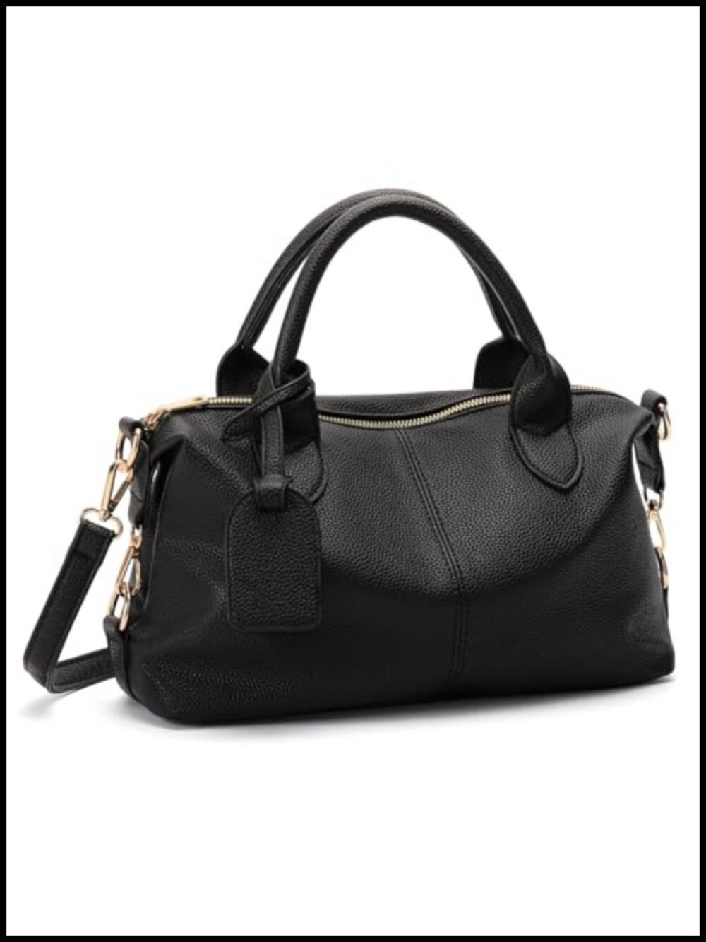 Vegan Leather Tote Bag Large Capacity Satchel with Top Handle and Adjustable